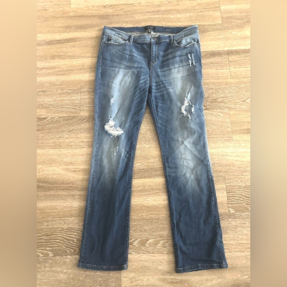 Judy blue Jeans Women’s Sz 1XL Straight fit distressed #JB8251MD Denim stretch